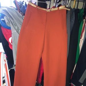 New Autumn Orange Dress Pants